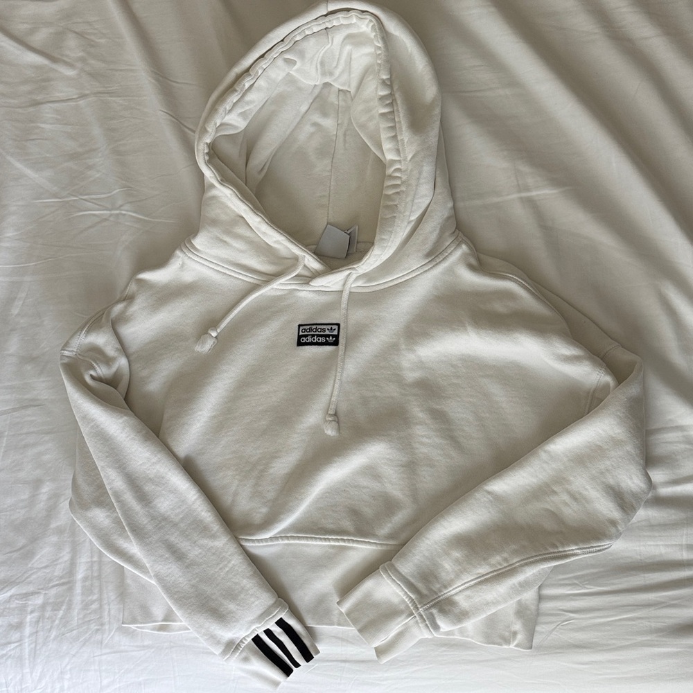 Adidas Women's White Hoodie Sweater